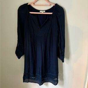 Jade Blue 3/4 Sleeve Relaxed Dress